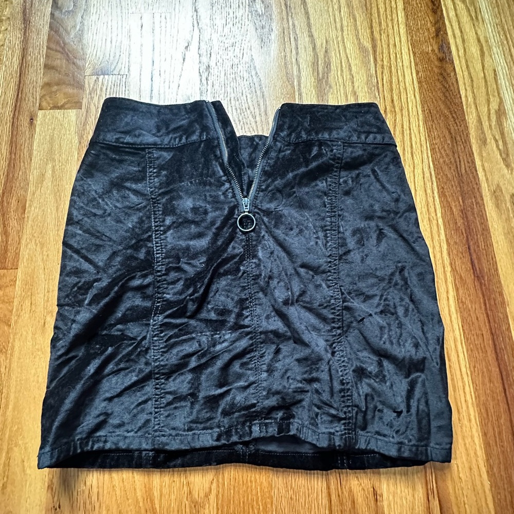 Free People Black Velvit Skirt